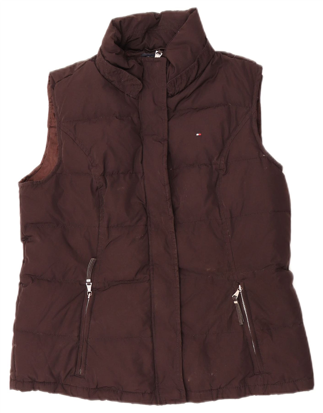 Tommy Hilfiger Γυναικείο padded Gilet UK 14 Large καφέ πολυεστέρας