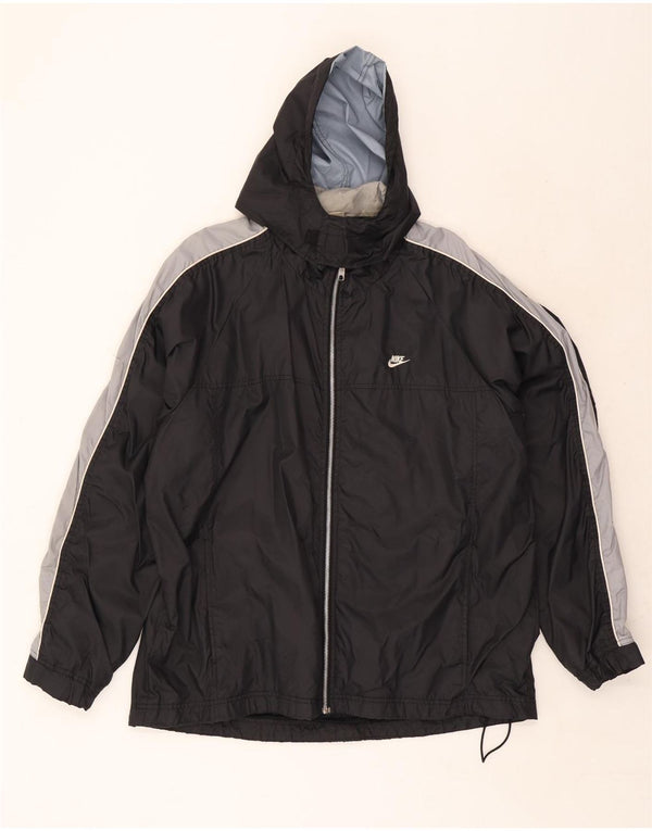 Ανδρικό μπουφάν βροχής με κουκούλα Nike UK 45/47 XL μαύρο νάιλον
