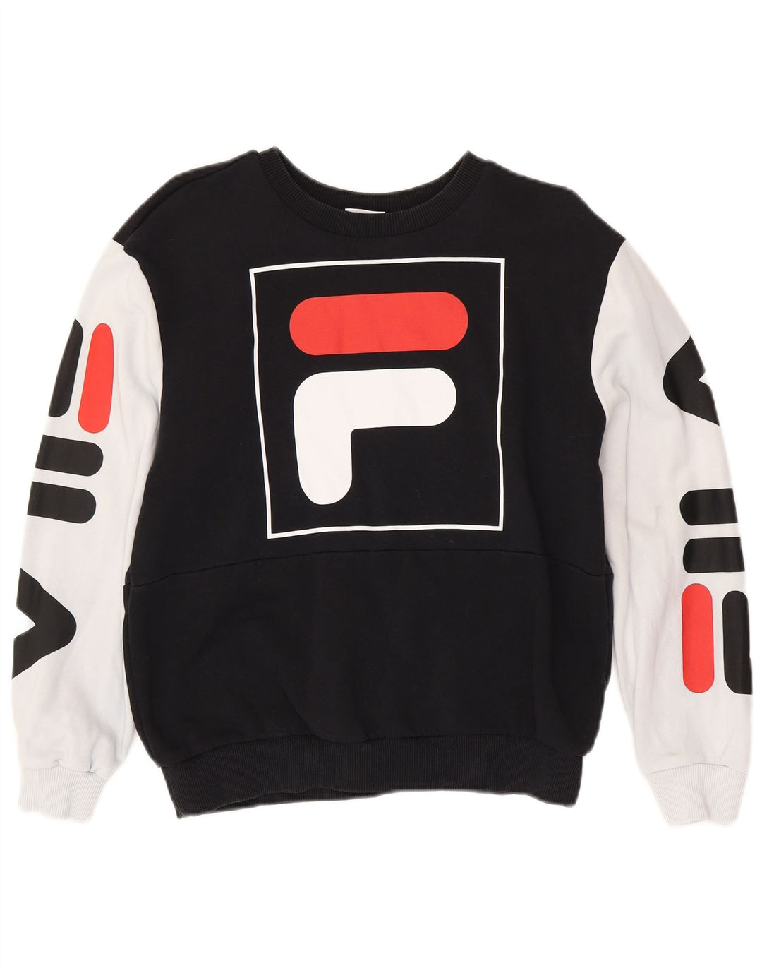 Γυναικείο γραφικό φούτερ FILA Jumper UK 14 Medium Black Colourblock