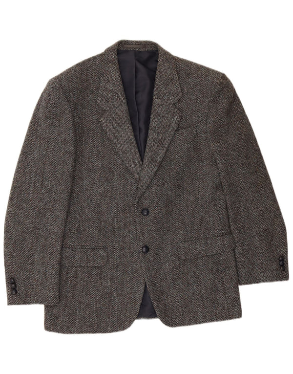 Bhs Mens Harris Tweed Blazer Jacket UK 38 Medium Grey Flecked New Wool