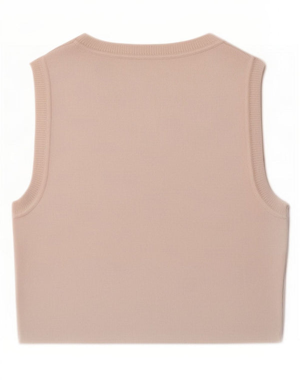 Zara Γυναικείο Crop Vest Top UK 12 Medium White Viscose