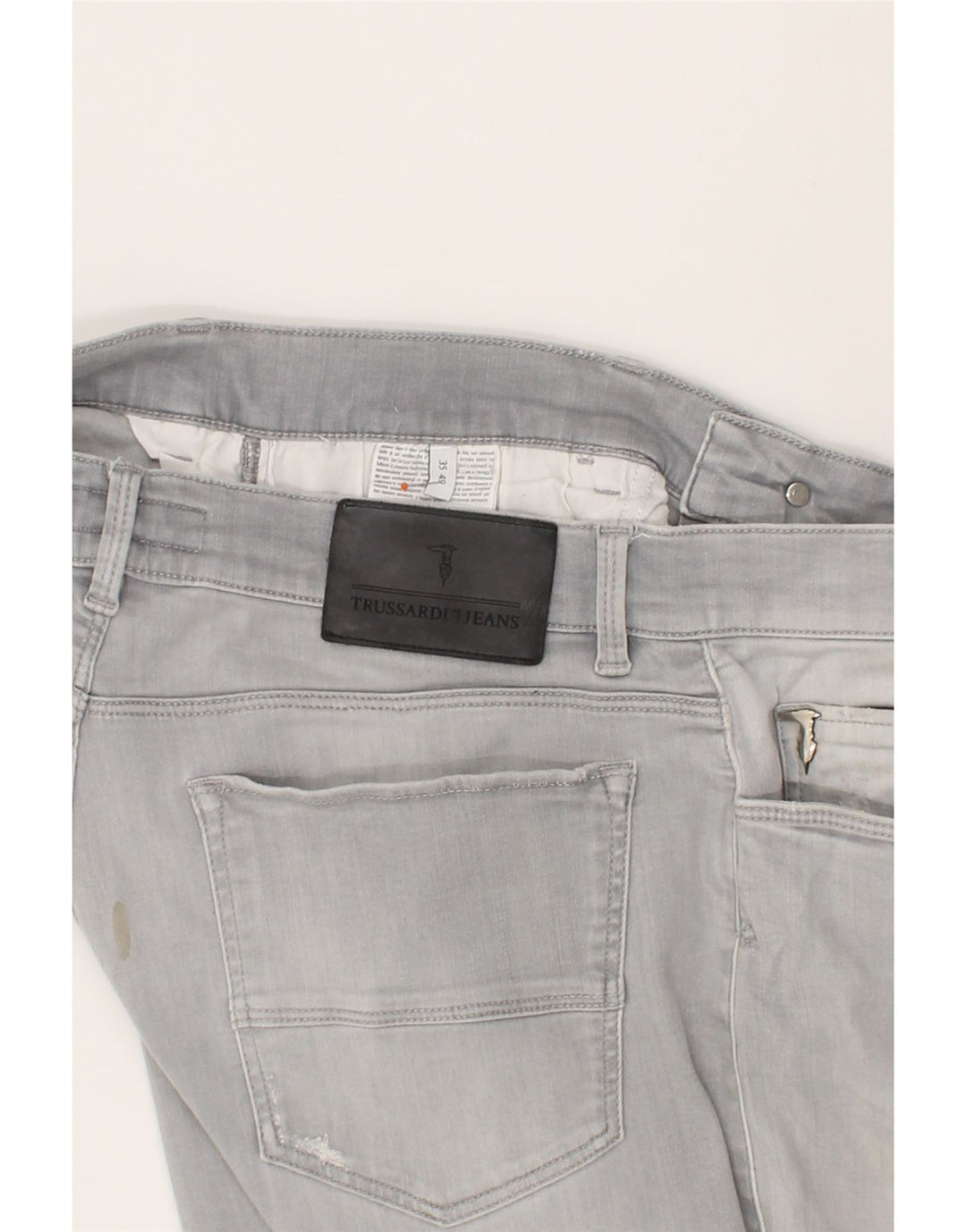 TRUSSARDI Mens Straight Jeans W35 L28  Grey Vintage Trussardi and Second-Hand Trussardi from Messina Hembry 