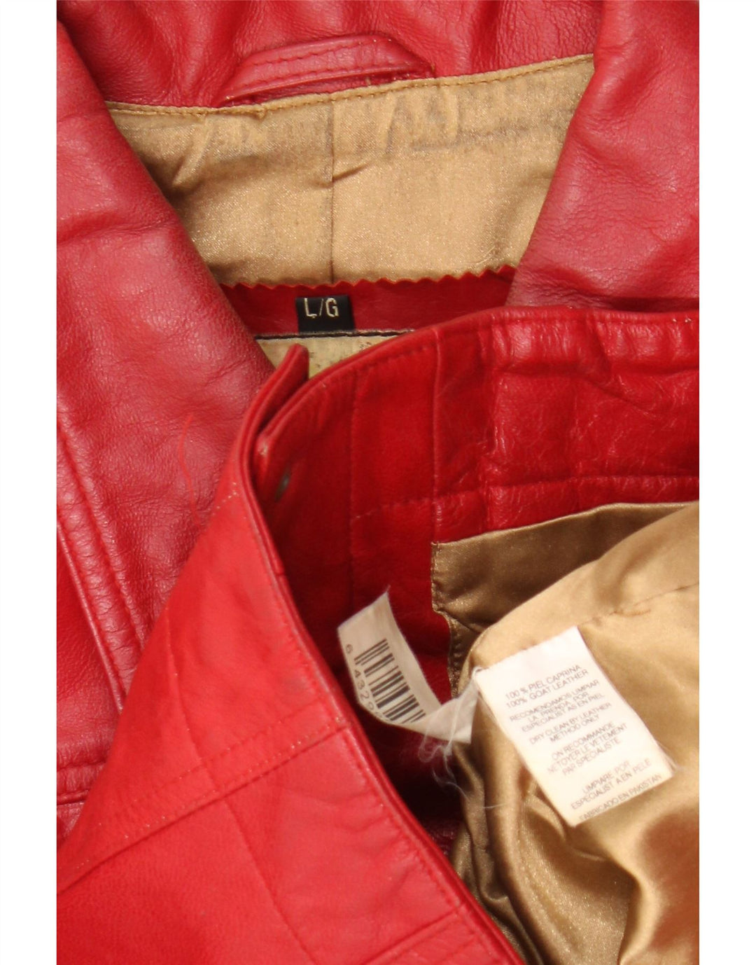 Stradivarius Γυναικείο Δερμάτινο Μπουφάν UK 14 Μεγάλο Κόκκινο Δερμάτινο