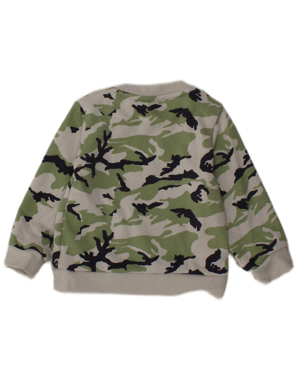 ADIDAS Baby Boys Graphic Sweatshirt Jumper 6-9 Months Green Camouflage