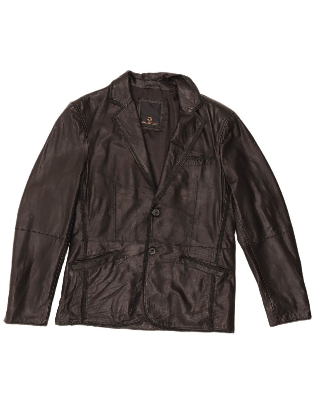 Milestone Ανδρικό Δερμάτινο Μπουφάν IT 48 Medium Black Leather
