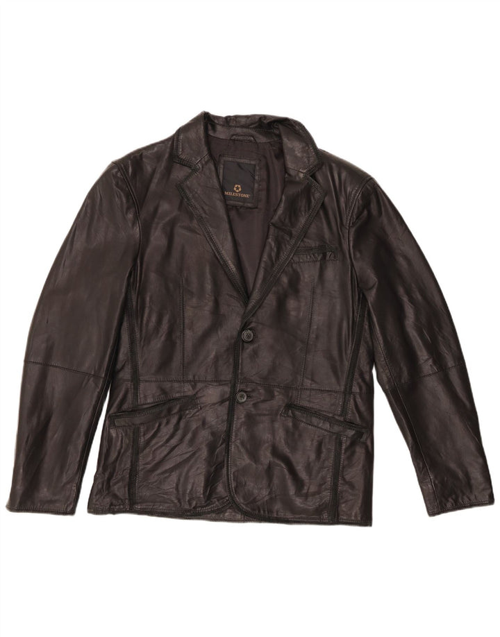 Milestone Ανδρικό Δερμάτινο Μπουφάν IT 48 Medium Black Leather
