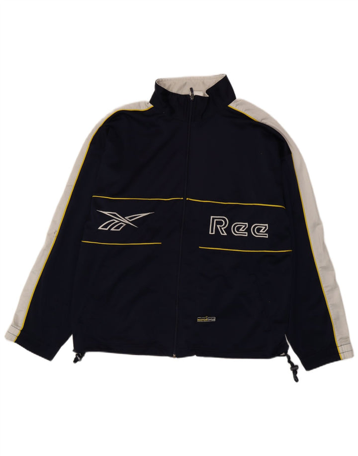 Ανδρική φόρμα γυμναστικής με γραφικά Reebok Top Jacket Medium Navy Blue Colourblock