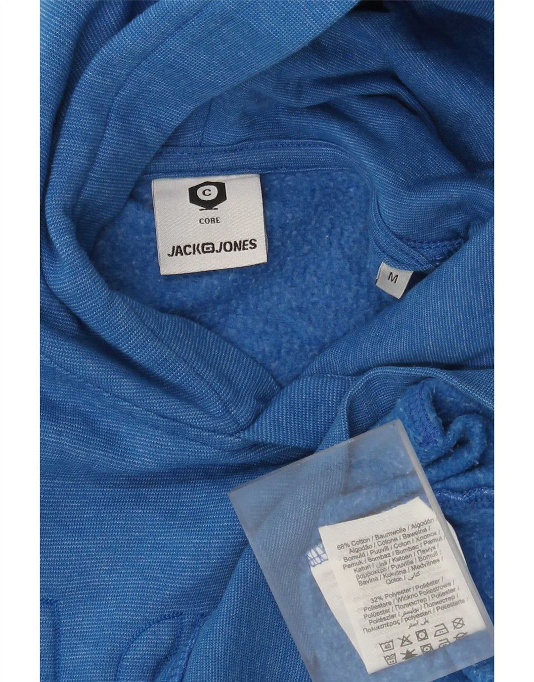 Jack & Jones Ανδρικό γραφικό μπλουζάκι με κουκούλα μεσαίου μπλε βαμβακερό