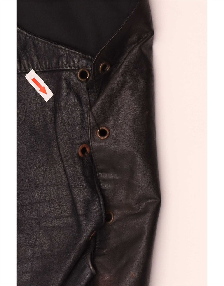 Vintage ανδρικό δερμάτινο γιλέκο Small Black Biker