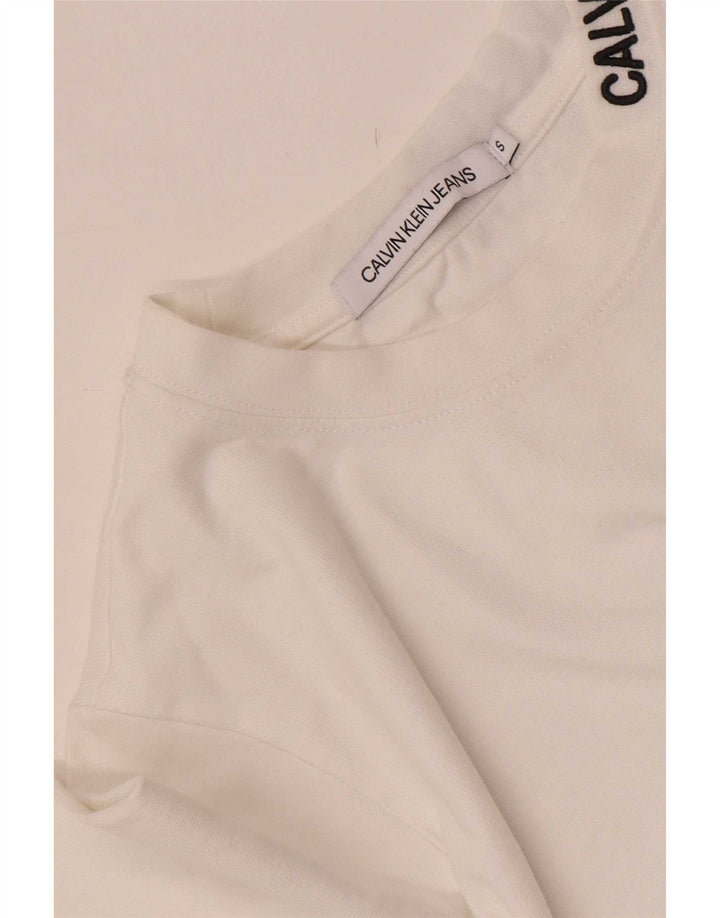 Calvin Klein Jeans Γυναικείο μακρυμάνικο τοπ UK 10 Small White