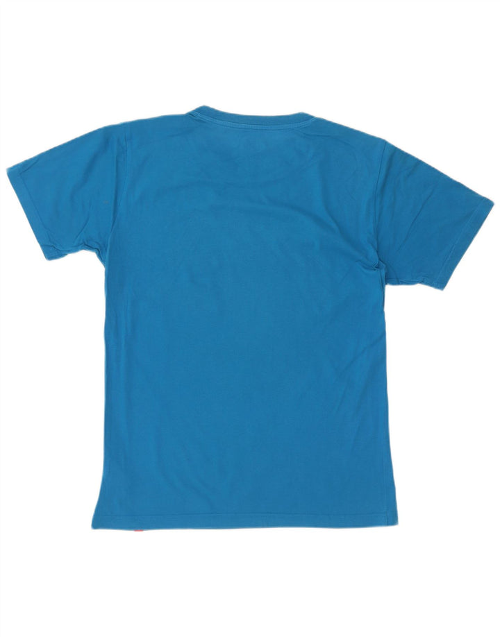 Ανδρικό γραφικό T-Shirt New Balance Τοπ μεσαίο μπλε βαμβακερό