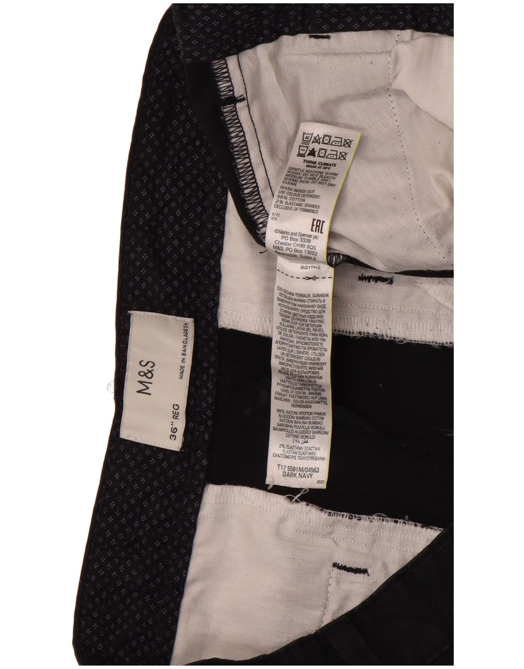 Ανδρικό σορτς Chino Marks & Spencer W36 Large Navy Blue από βαμβάκι