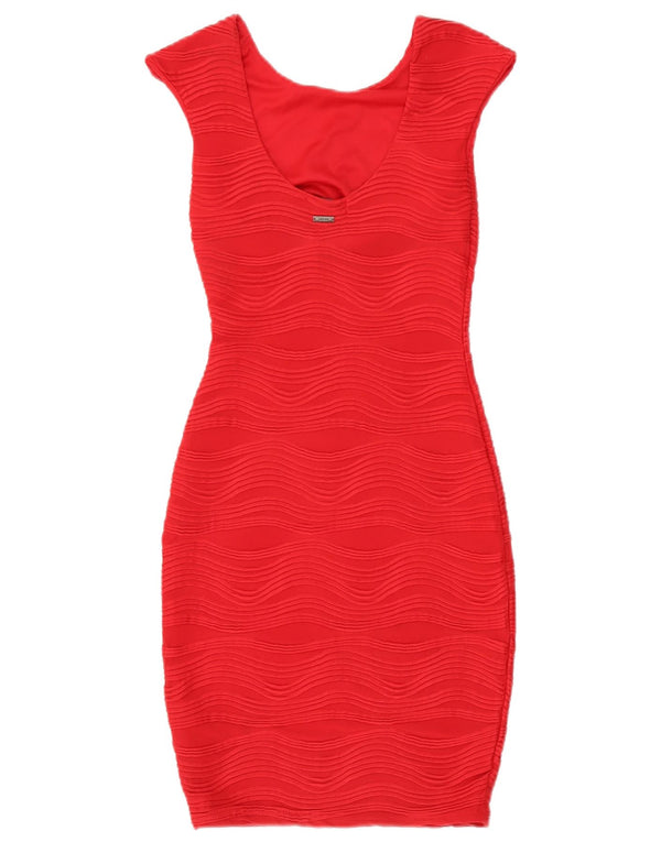 Γυναικείο Αμάνικο Bodycon Φόρεμα Guess UK 6 XS Red Polyester