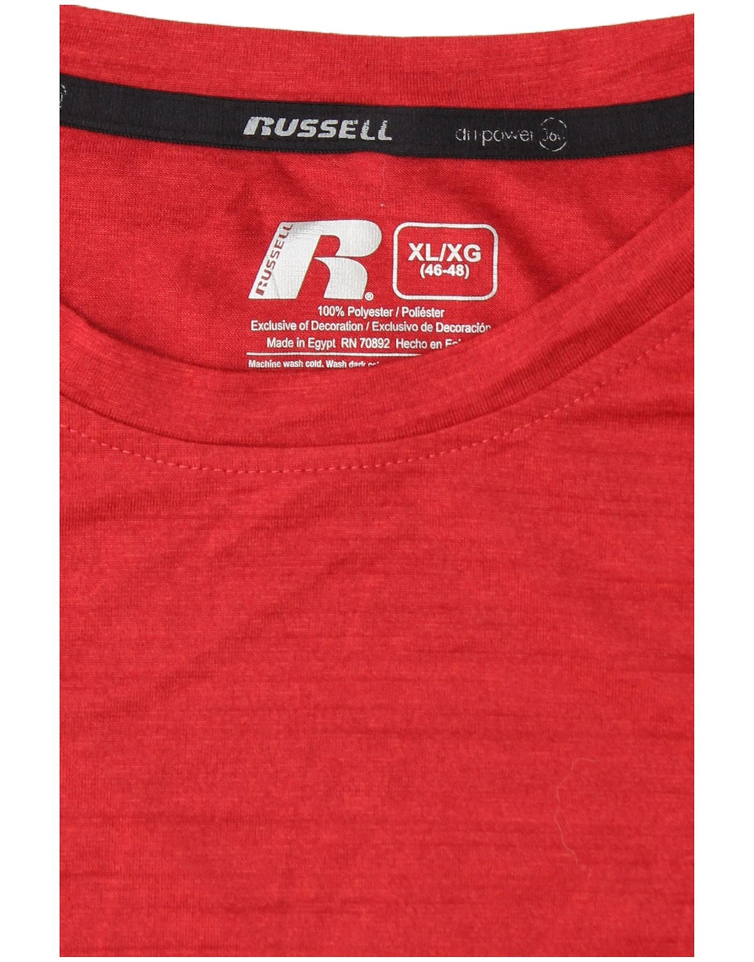 RUSSELL ATHLETIC Ανδρικό T-Shirt Dri-Power Top UK 46/48 XL Red Flecked