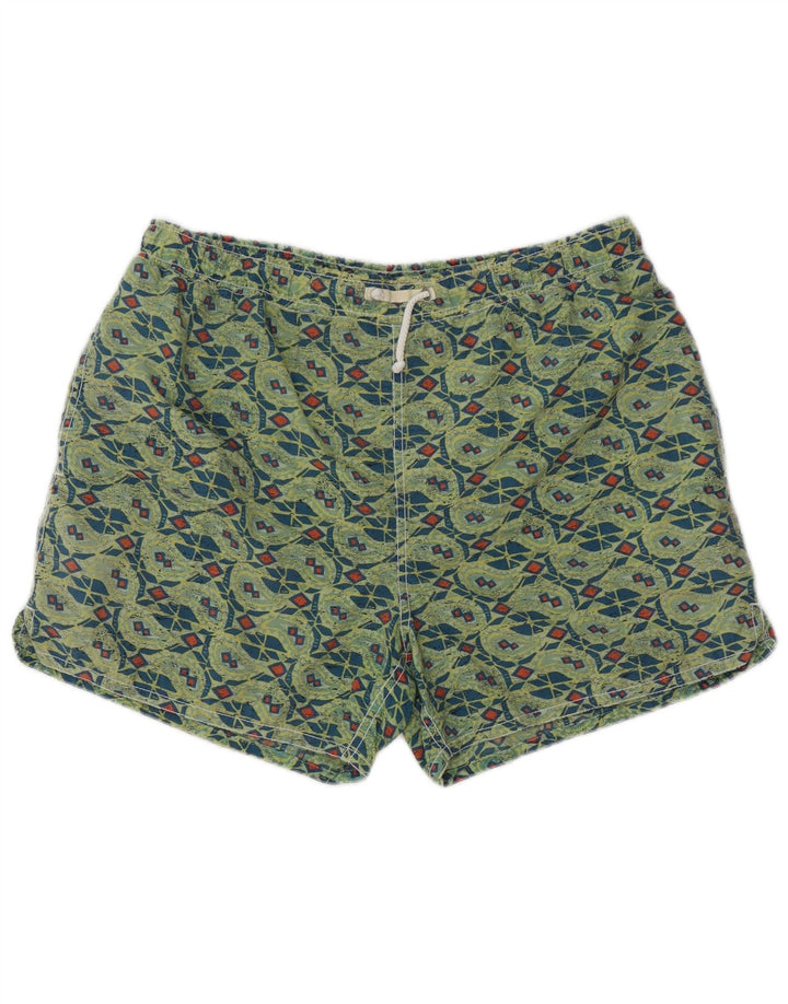 SANTO STEFANO Ανδρικό σορτς κολύμβησης Μεσαίου πράσινου γεωμετρικού πολυαμιδίου