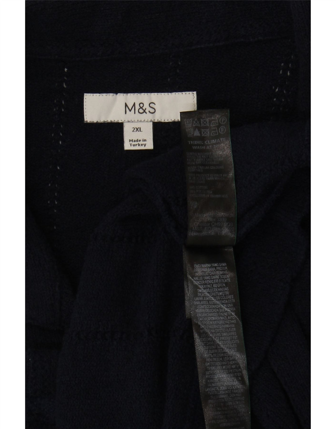 Marks & Spencer Ανδρικό κοντομάνικο πουκάμισο 2XL Navy Blue βαμβακερό
