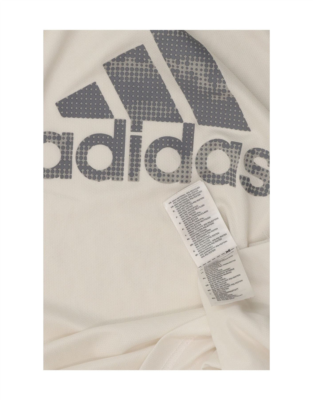 ADIDAS Mens Climalite Graphic T-Shirt Top Large White Polyester Vintage Adidas and Second-Hand Adidas from Messina Hembry 