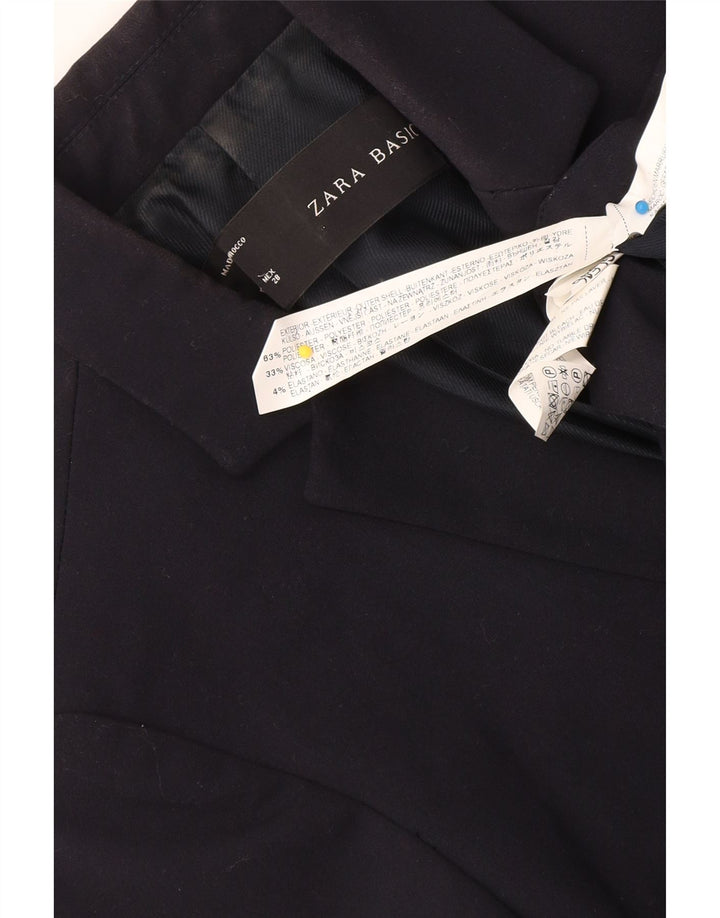 Zara Γυναικείο Μπουφάν 1 Button Blazer UK 12 Medium Navy Blue Polyester