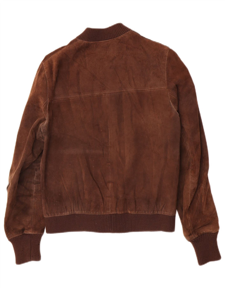 Vintage Ανδρικό Suede Bomber Jacket IT 48 Medium Brown