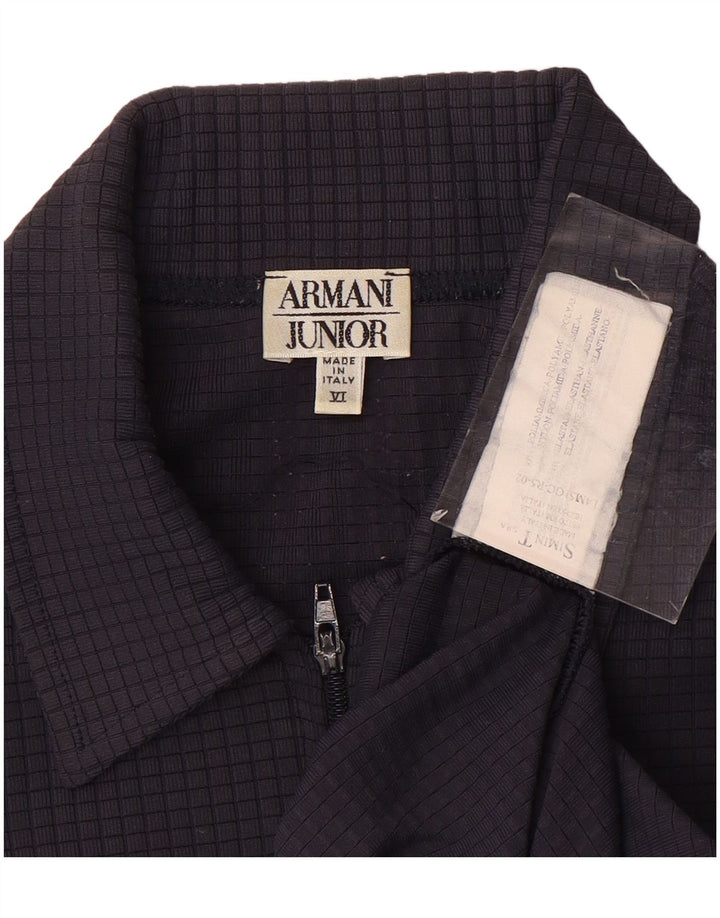 Armani Junior Boys μπλουζάκι Polo με φερμουάρ 5-6 ετών Navy Blue Polyamide