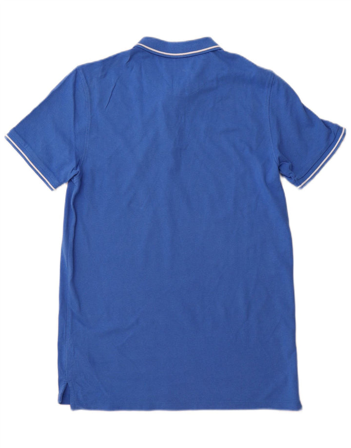 Ανδρικό πουκάμισο πόλο με κανονική εφαρμογή, μεσαίο μπλε βαμβακερό