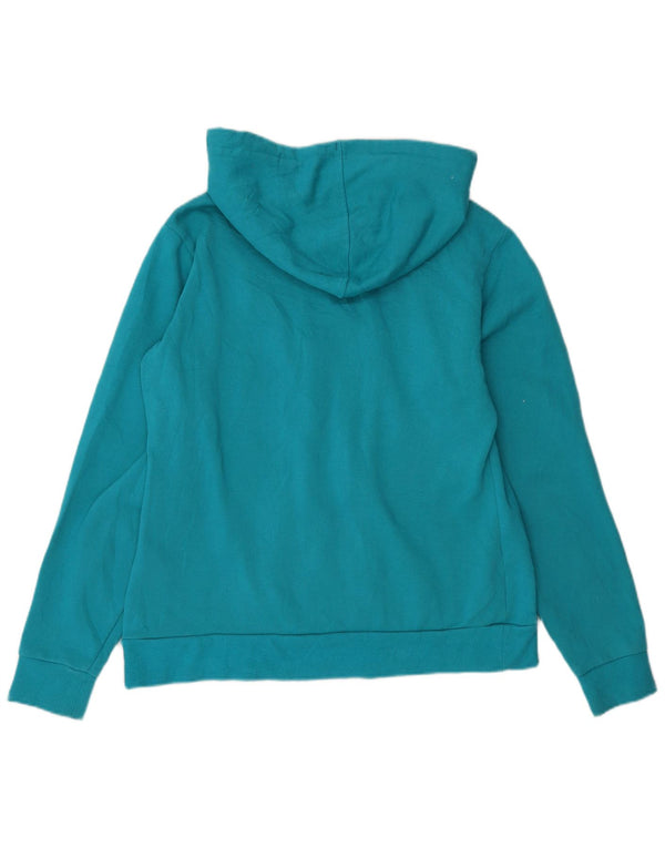 FILA Womens Graphic Zip Hoodie Sweater UK 18 XL Blue Cotton