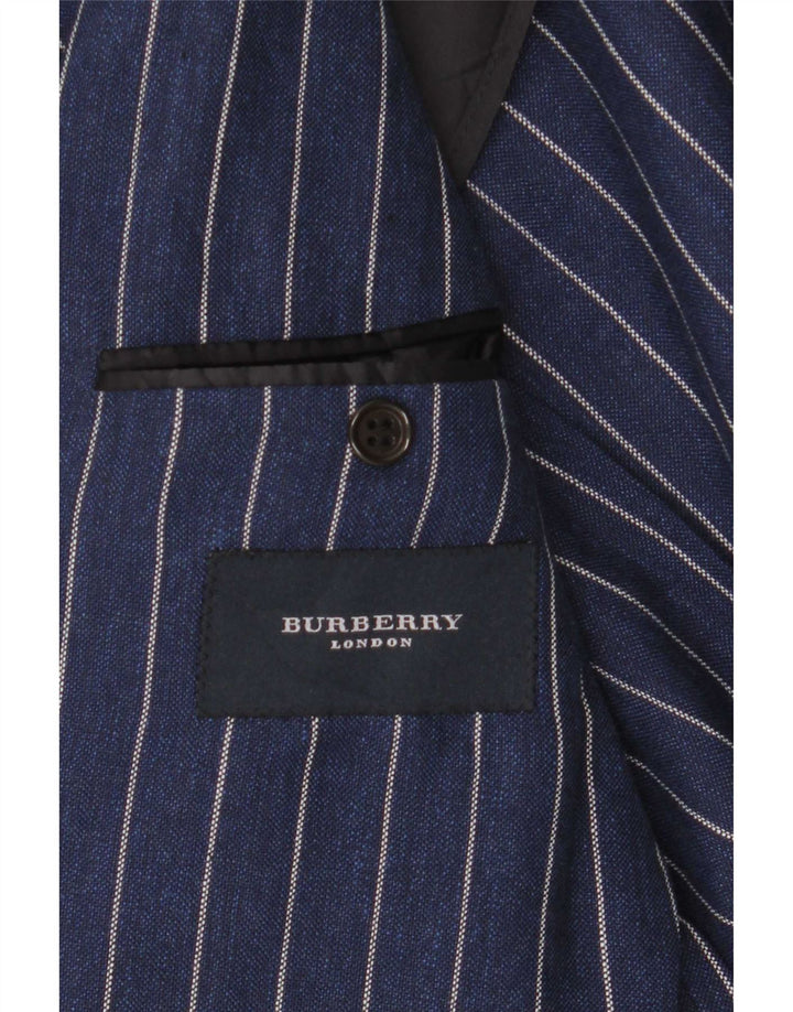Burberry Ανδρικό μπουφάν σακάκι με 2 κουμπιά IT 48 Μαλλί με ρίγες σε μπλε ναυτικό