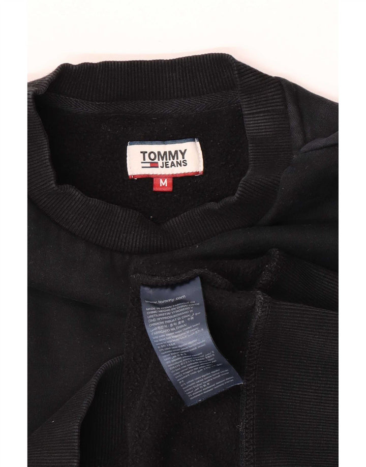 Γυναικείο φούτερ Tommy Hilfiger με κανονική εφαρμογή, μεσαίο μαύρο βαμβακερό