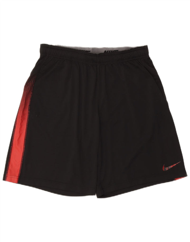 NIKE Mens Dri Fit Sport Shorts Large  Black Colourblock Polyester