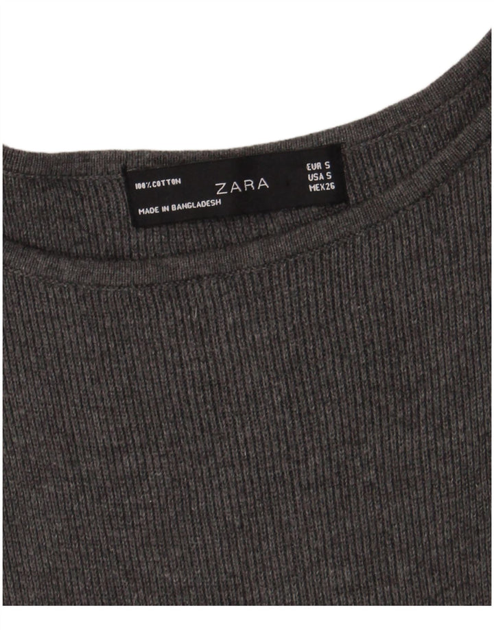Zara Γυναικείο Φόρεμα A-Line UK 8 Μικρό Γκρι Βαμβακερό