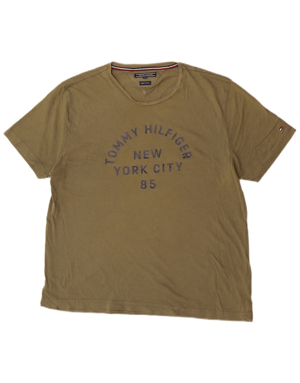 Ανδρικό γραφικό T-Shirt Tommy Hilfiger Top XL Πράσινο βαμβακερό