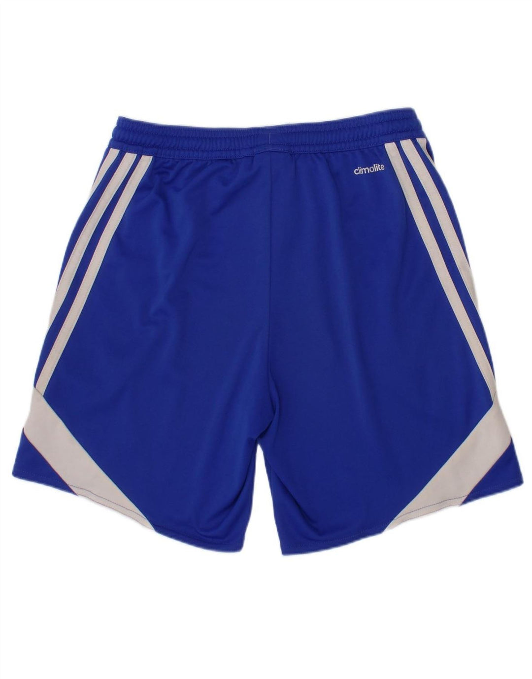 ADIDAS Boys Climalite Sport Shorts 7-8 Years Blue Colourblock Polyester