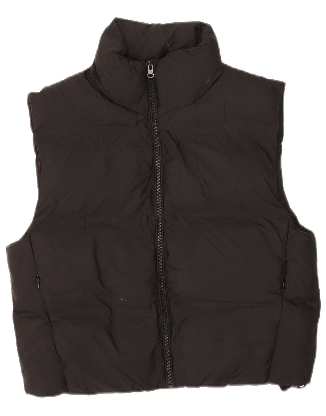 ZARA Γυναικείο Crop Oversized padded Gilet UK 6 XS Μαύρο Πολυεστέρας