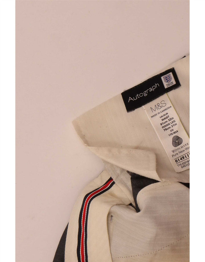 Marks & Spencer Ανδρικό αυτόγραφο ίσιο παντελόνι W32 L31 Γκρι μαλλί