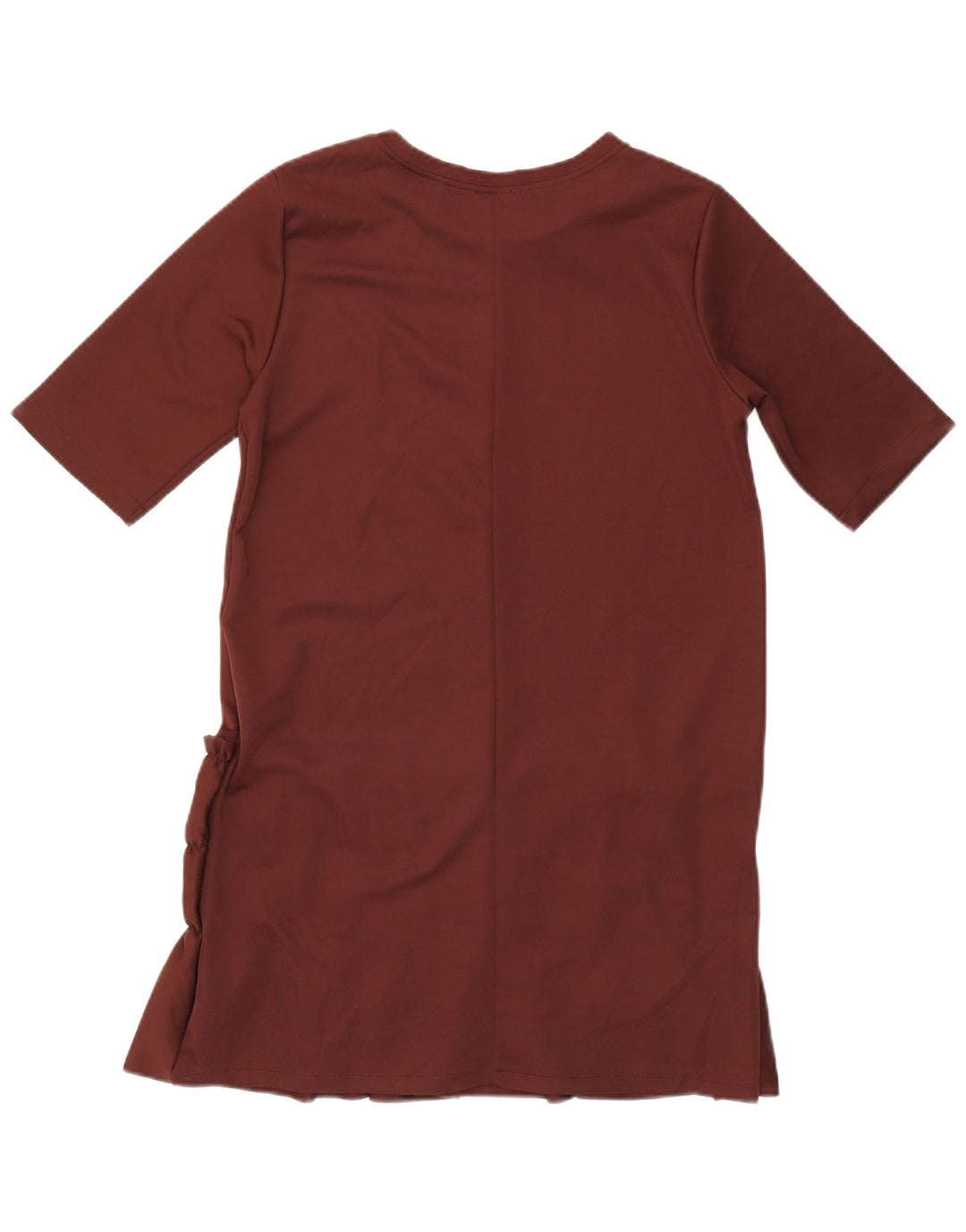 Zara Γυναικείο φόρεμα με βολάν μπροστά Shift UK 14 Large καφέ πολυεστέρας
