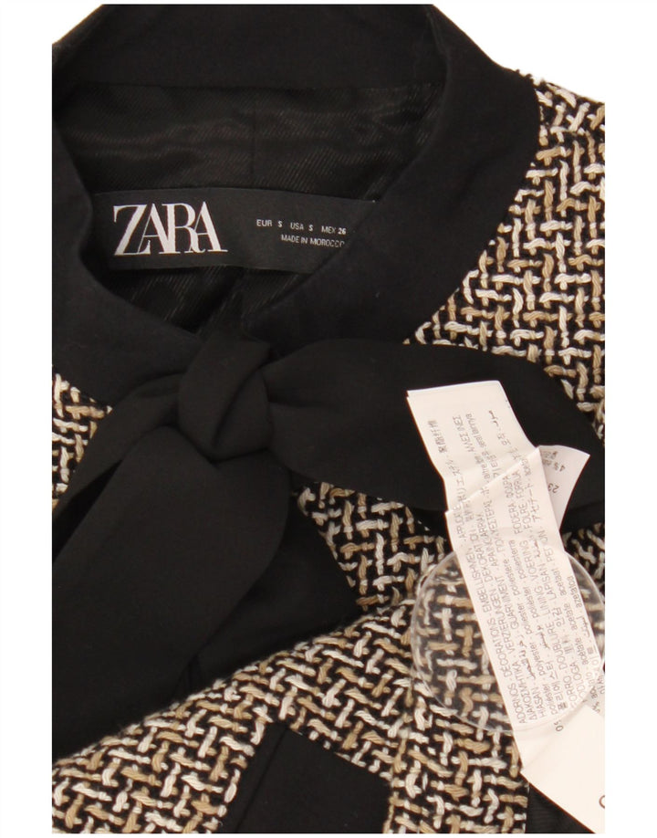 Zara Γυναικείο σακάκι blazer Crop 3 κουμπιών UK 10 Small πολύχρωμο τσεκ