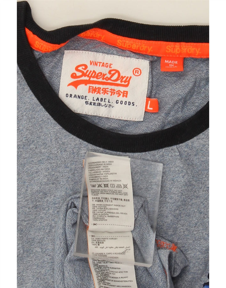 Ανδρικό μπλουζάκι Superdry Μπλουζάκι μεγάλο μπλε βαμβακερό