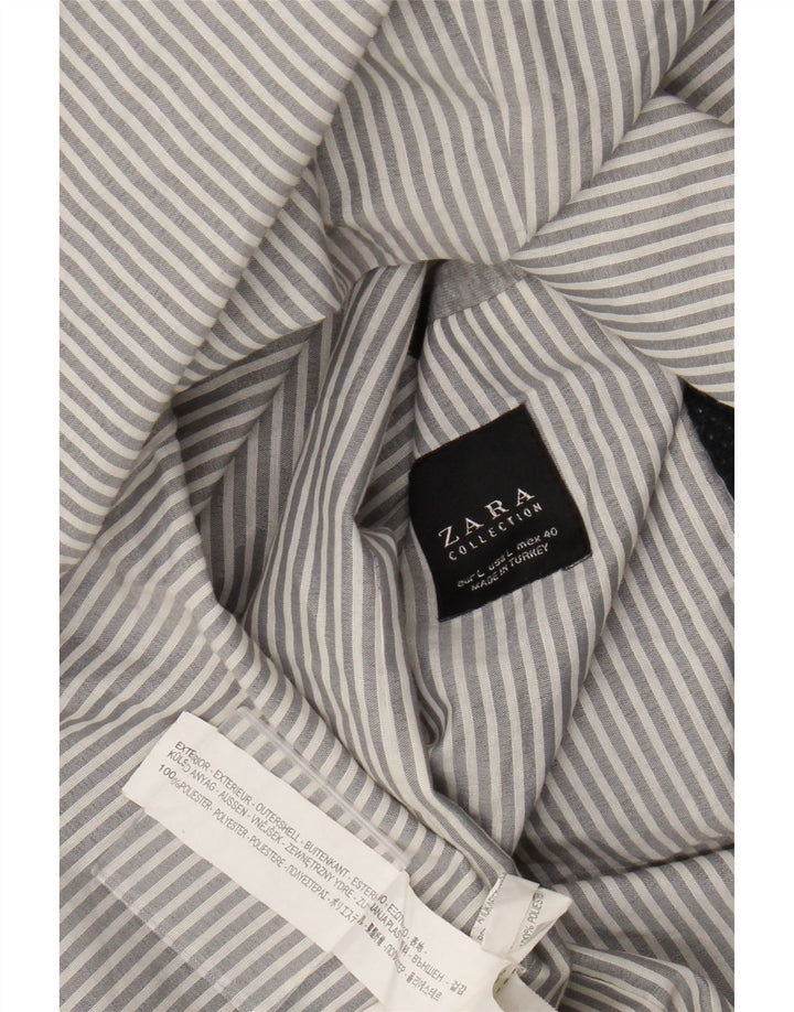 Zara Ανδρικό μπουφάν blazer UK 40 Large Navy Blue Polyester