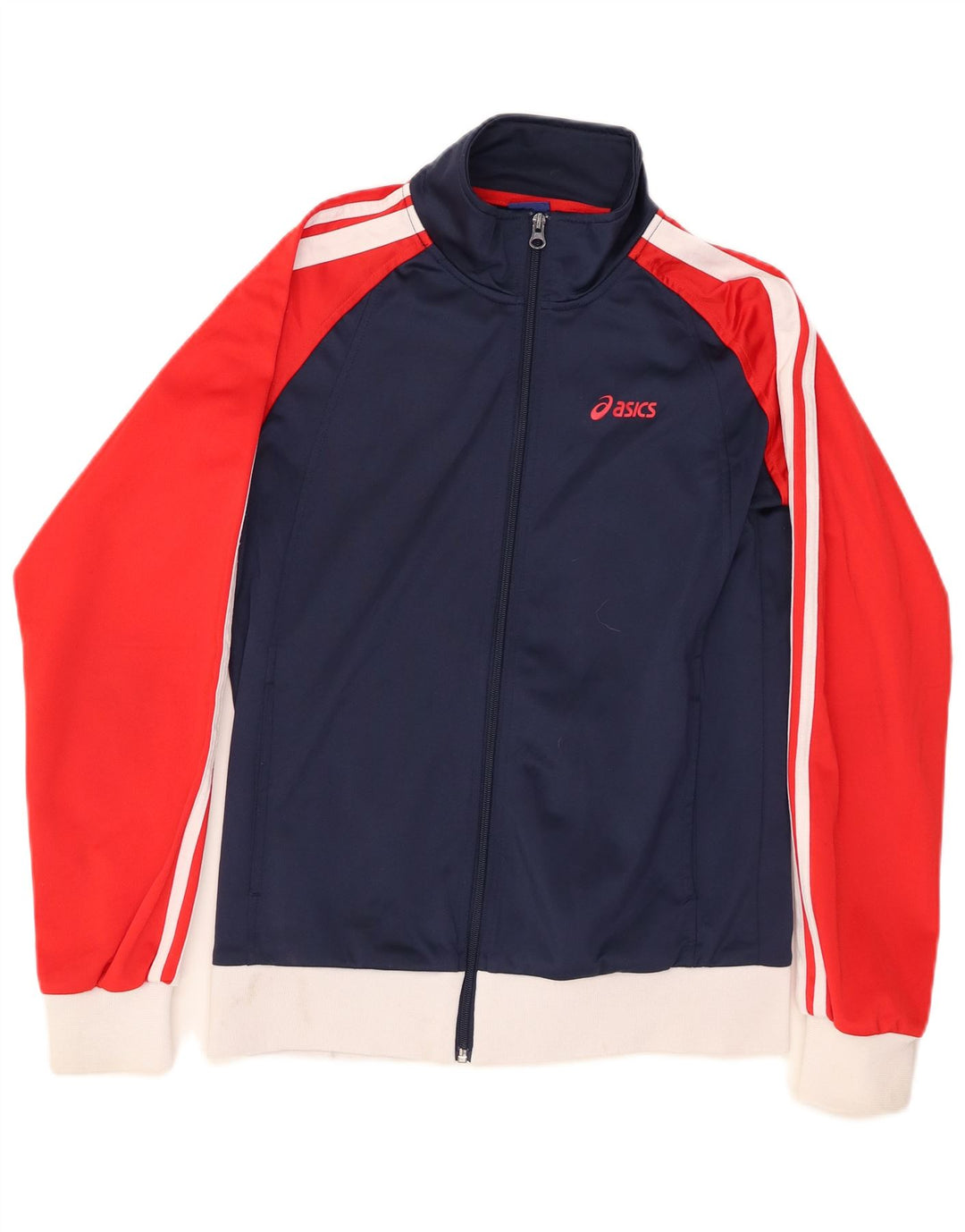 Ανδρική αθλητική φόρμα ASICS Top μπουφάν Small Navy Blue Colorblock Polyester