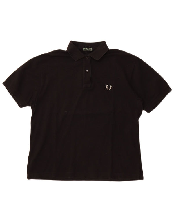 Fred Perry Womens Polo Shirt UK 20 2XL Black Cotton