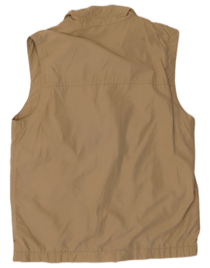 WAMPUM Mens Utility Gilet UK 38 Medium Beige Polyester