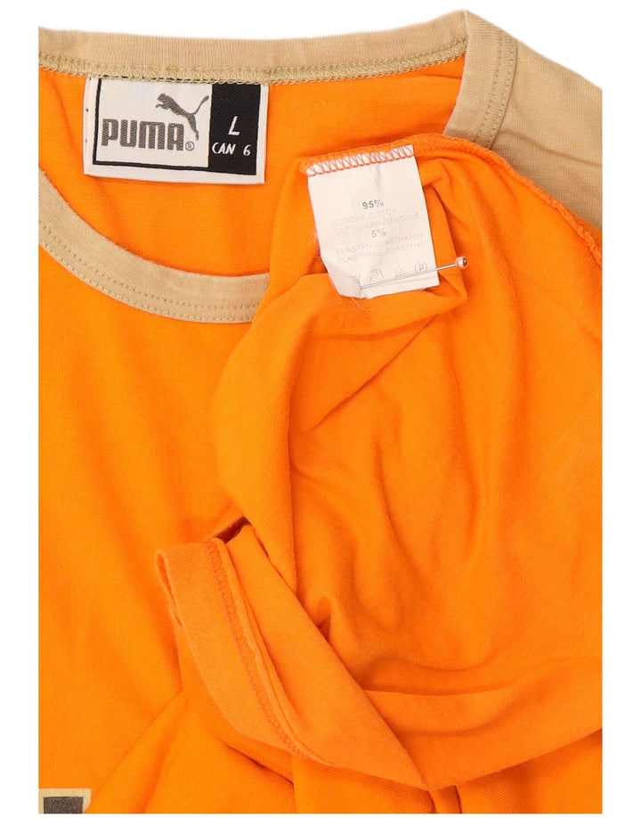 Ανδρικό γραφικό τοπ PUMA, μακρυμάνικο, μεγάλο πορτοκαλί, βαμβακερό