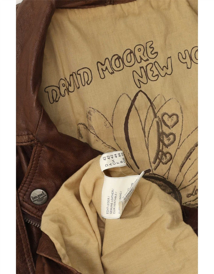 David Moore Γυναικείο Δερμάτινο Μπουφάν Biker UK 16 Large Brown
