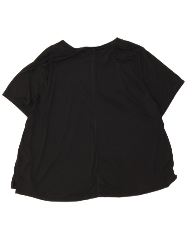 Γυναικείο μπλουζάκι Nike Dri Fit μεγάλου μεγέθους γραφικό τοπ UK 22 3XL μαύρο πολυεστέρα