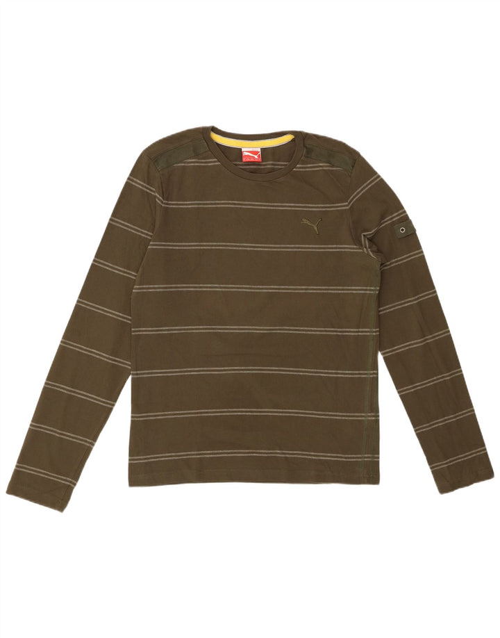 PUMA Ανδρικό μακρυμάνικο μπλουζάκι από βαμβακερό χακί ριγέ