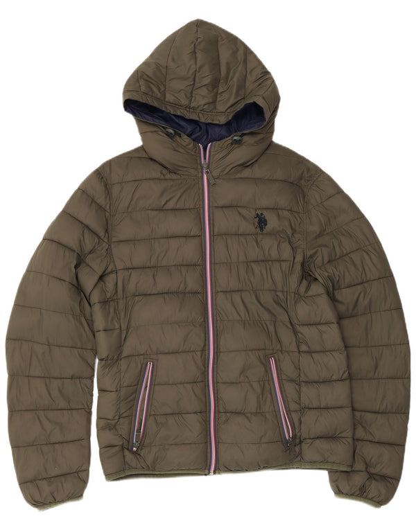 Πόλο Ασν. Ανδρικό μπουφάν με κουκούλα με αναστρέψιμη επένδυση UK 38 Medium Khaki