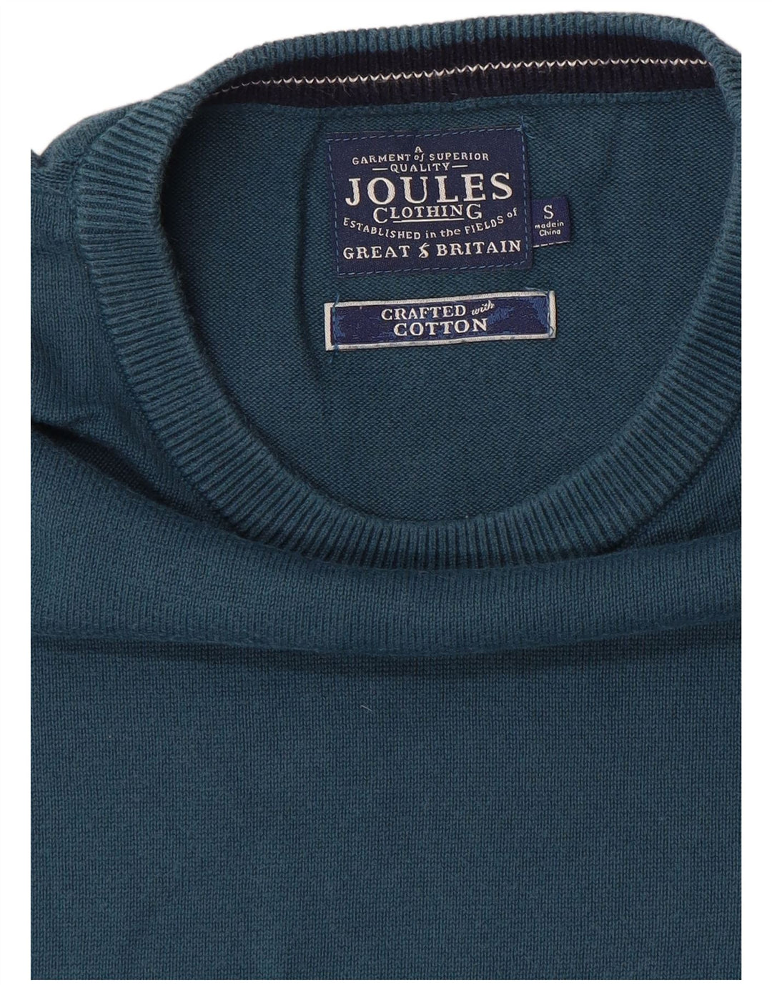 Ανδρικό πουλόβερ Joules Boat Neck Jumper Μικρό Μπλε Βαμβακερό