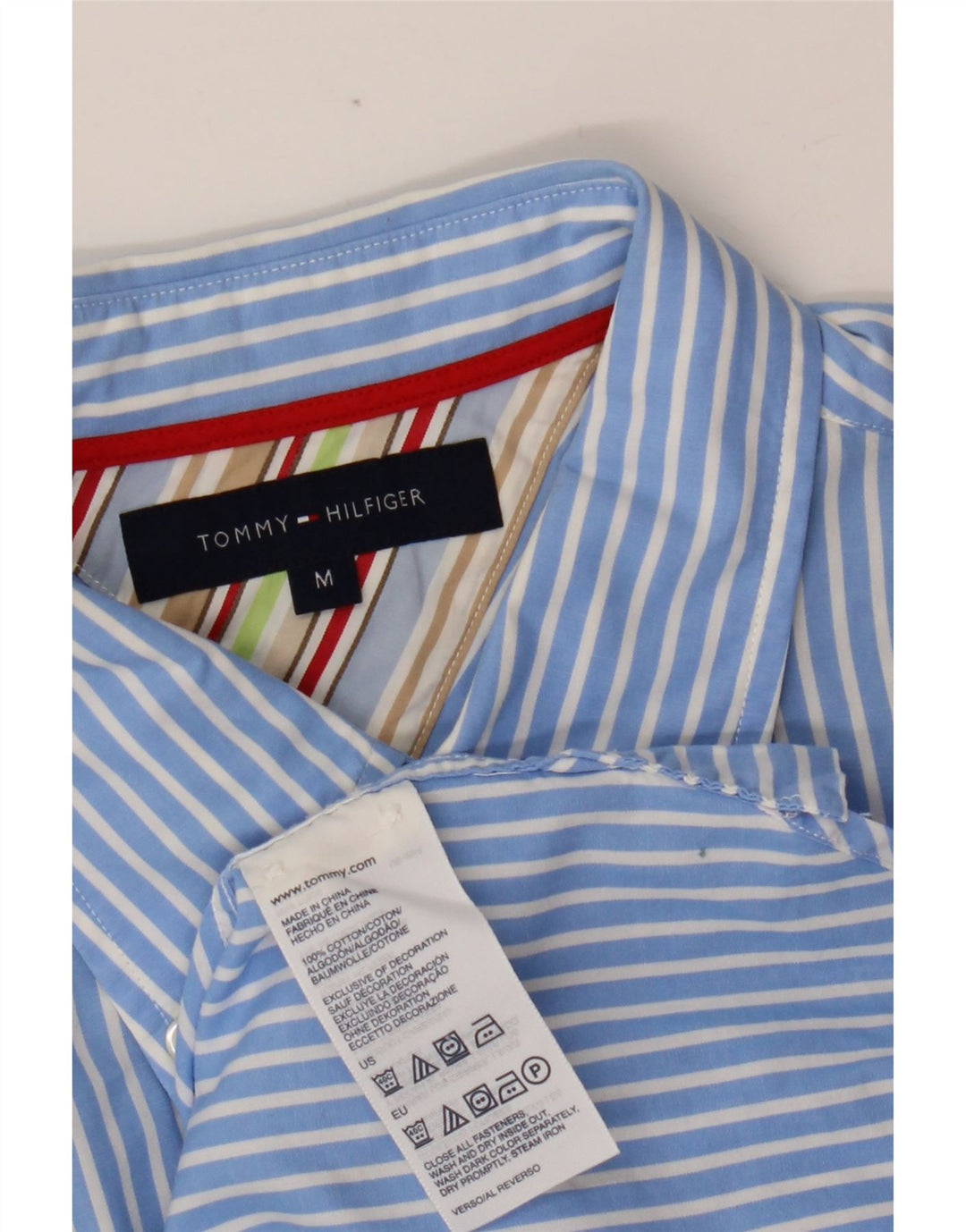 TOMMY HILFIGER Ανδρικό πουκάμισο Βαμβακερό μεσαίο μπλε ριγέ