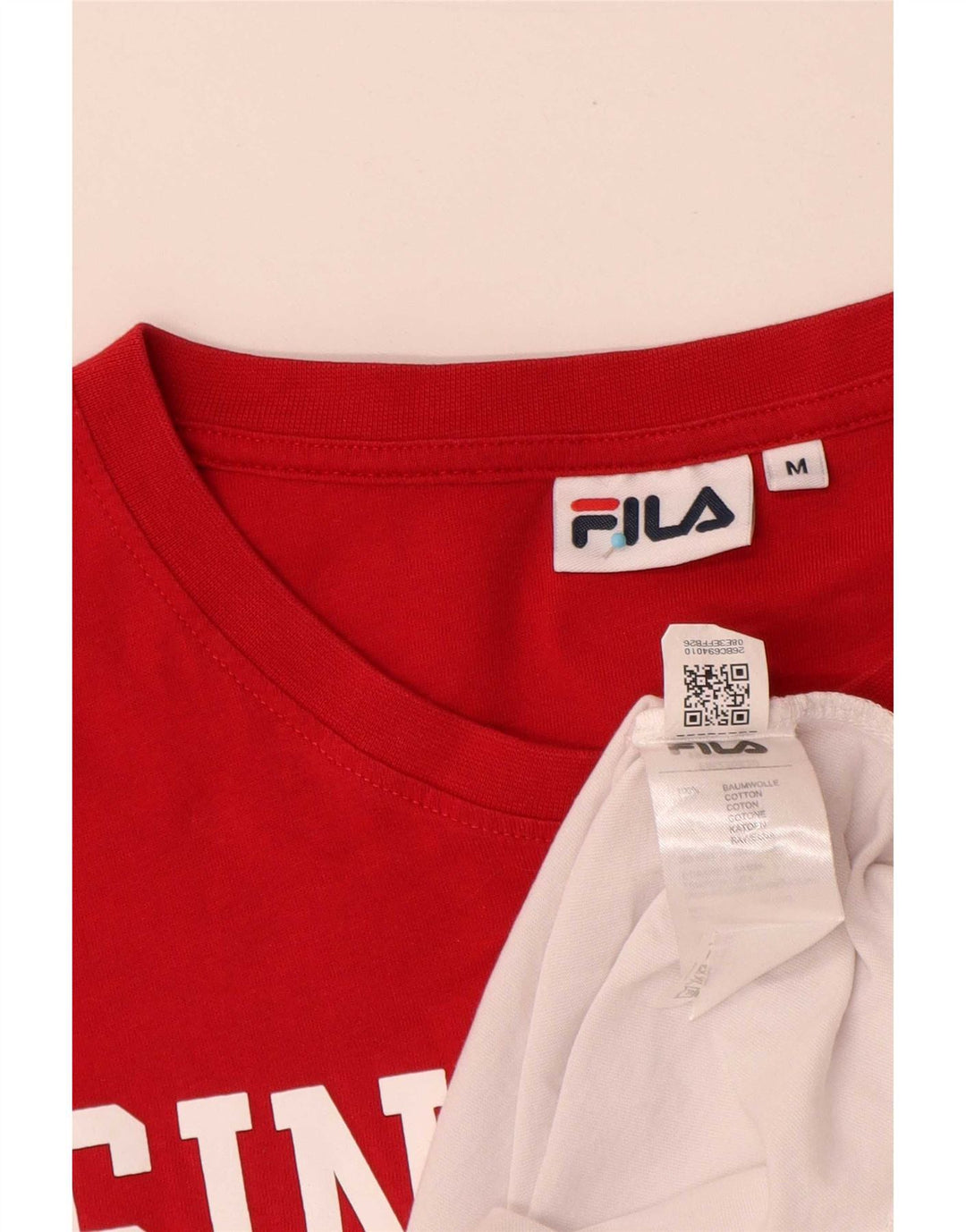 Ανδρικό γραφικό μπλουζάκι Fila Top μεσαίο λευκό χρώμα, βαμβακερό