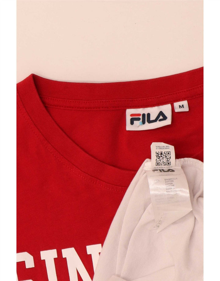 Ανδρικό γραφικό μπλουζάκι Fila Top μεσαίο λευκό χρώμα, βαμβακερό
